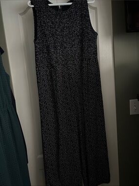 Andrew Marc Black Jumpsuits with White Polka Dots